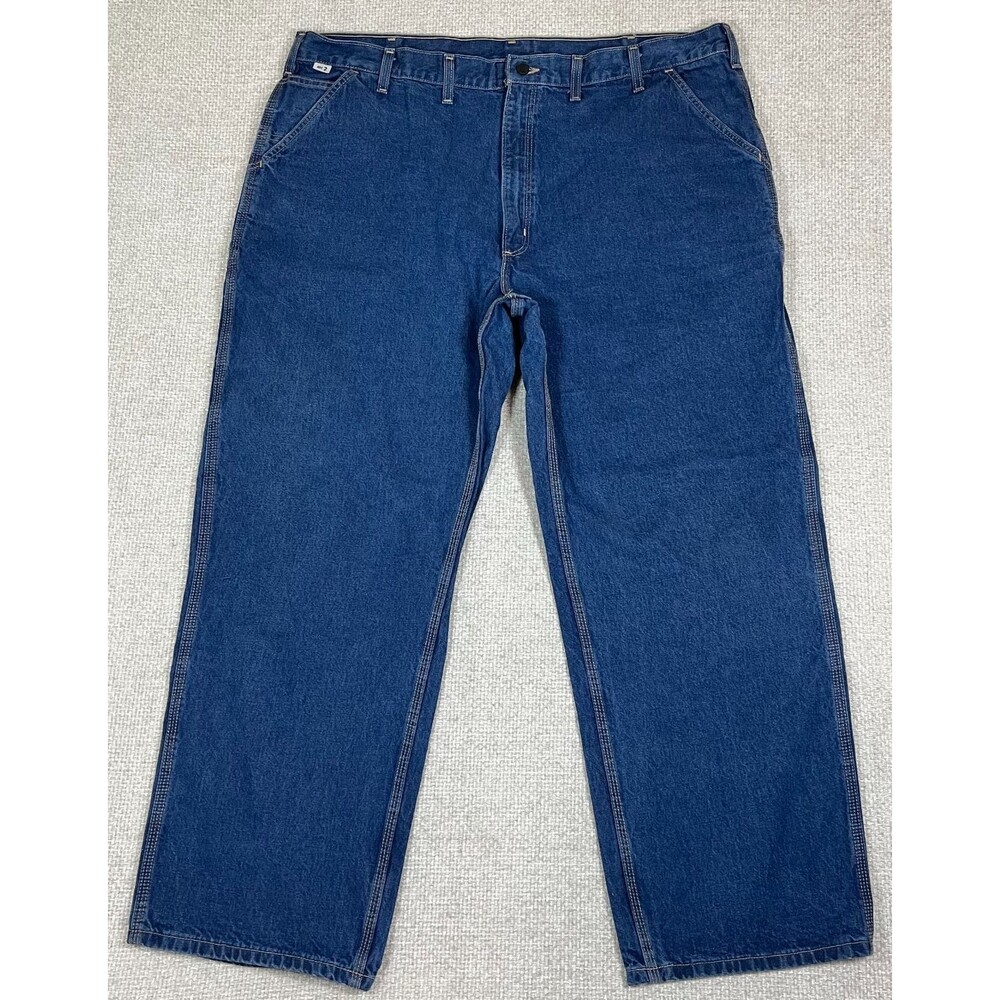 Carhartt FR Carpenter Jeans Men's 46x32 Fire Resistant Blue Denim Workwear FRB13